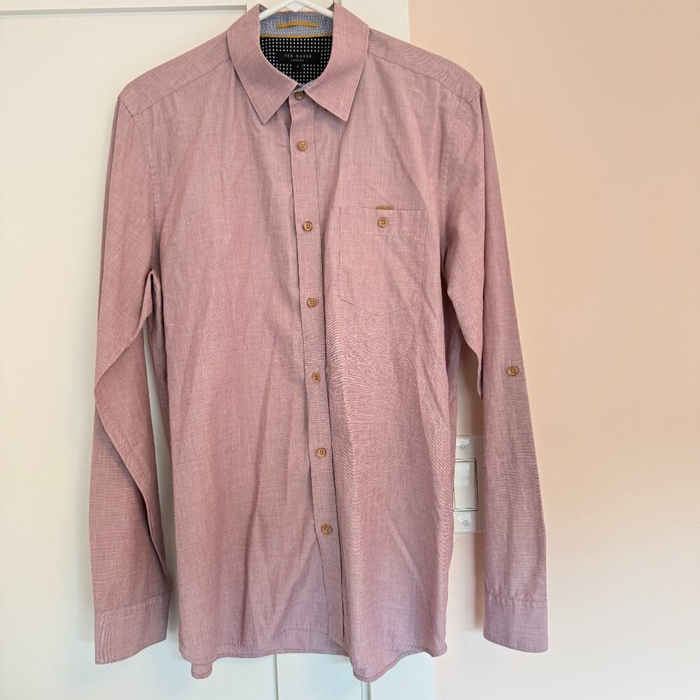 Ted Baker London Men's Dress Shirt Pink Size 4 Pink